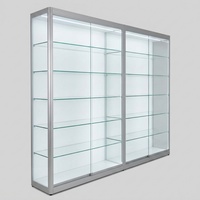 Vitrine d'exposition multi-niveaux en verre multicouche avec cadre argenté, OEM, pour bijoux, artisanat, cosmétiques et collection de figurines