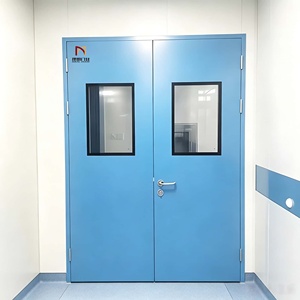 Porte de salle d'hôpital en acier avec fenêtre de surveillance, porte de salle blanche pour atelier sans poussière, porte sanitaire de laboratoire hospitalier - Product Image 2
