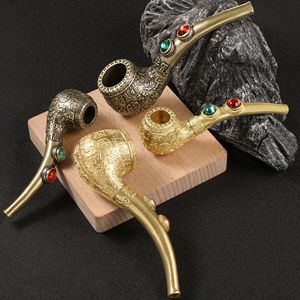 Pipas <span class=keywords><strong>de</strong></span> latón, juegos <span class=keywords><strong>de</strong></span> fumar, juego antiguo, colección <span class=keywords><strong>de</strong></span> artesanías antiguas <span class=keywords><strong>de</strong></span> metal - Product Image 3