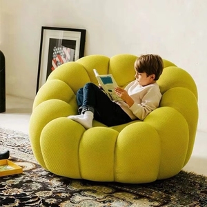 Fauteuil bulle moderne VL, fauteuil inclinable individuel, canapé paresseux en tissu éponge moelleux pour salon, hôtel, villa - Product Image 3