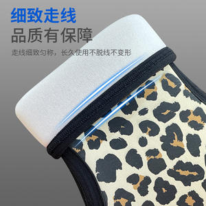 Genouillère de compression SBR 7 mm en néoprène pour hommes, protection pour le basketball, l'haltérophilie et les squats, imprimé léopard noir - Product Image 5