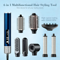 Sèche-cheveux brosse BLDC 6-en-1 haute vitesse avec écran numérique, styler à air chaud professionnel, ensemble multifonction pour coiffage