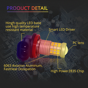 <span class=keywords><strong>G</strong></span>-View H8 H11 LED proyector bombilla de luz antiniebla 6000K 36SMD 2835 Chip Canbus sin errores para BMW 320 Volkswagen Vento - Product Image 3