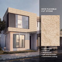 Panel Dinding Eksterior Batu Fleksibel Harga Murah OEM, Veneer Batu Lunak Anti Api MCM, Panel Cladding Dinding Fleksibel MCM
