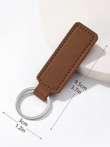 PU Leather <b>Key</b> <b>Ring</b> Simple Business Car <b>Key</b> Accessories Leather <b>Key</b> Creative Business Gift Customizable - Product Image 2
