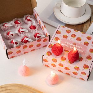Wholesale High Quality Fruit <strong>Red</strong> Pink Strawberry Scented <strong>Candles</strong> Creative Handmade Gift Art <strong>Funny</strong> Scented <strong>Candles</strong> - Product Image 1