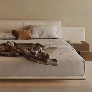 Letto Fluttuante Horizon in Tessuto, Stile Moderno e Semplice, Letto Imbottito Matrimoniale per Camera da Letto Principale - Product Image 4