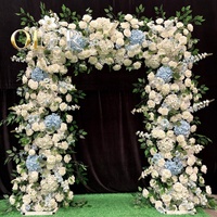 Arche florale élégante de style Monet, en soie artificielle, thème jardin enchanté, toile de fond de mariage pour la décoration de salle