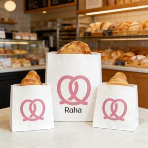 Custom Disposable Proof Glassine pink Waxed <b>Bags</b> Biscuit Pastry <b>Cookie</b> Popcorn Packaging Food Safe Paper <b>Bag</b> Pink logo - Product Image 2