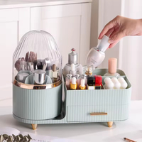 Icen-ZJ02 Organisateur de maquillage portable de luxe, boîte de rangement de table rotative multifonction, sans BPA, en plastique PET injecté