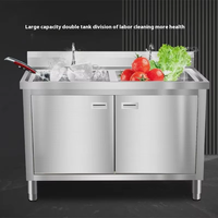 Évier de cuisine commercial en acier inoxydable et table en bois pour restaurants hôtels et bars gaz/électricité capacité 8-9L