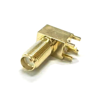 Conector RF de Montaje en PCB, Conector SMA de Ángulo Recto, Hembra, 50 Ohmios, Rosca Larga, Conector Coaxial Personalizado