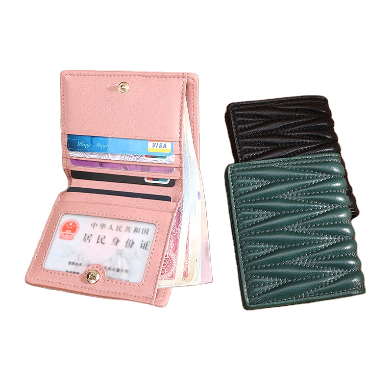 Тонкий короткий кошелек для женщин из овечьей кожи, минималистичный легкий футляр для хранения карт, многофункциональный держатель для кредитных карт в подарочной коробке