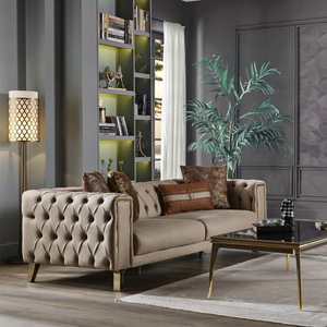 Ý thiết kế sang trọng chần sợi vòng vải nhung cắt sofa thép không gỉ chân phòng khách đồ nội thất thiết lập bao gồm Bàn cà phê - Product Image 3