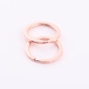 roségold farbe 25 mm metall flachsplit schlüsselring für geschenke schlüsselanhänger