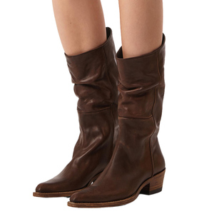 Big Size 46 Women Pointy Toe Mid Calf Booties Medium Square Chunky Heels Short <b>Boots</b> Cowboy Western Style Shoes - Product Image 5