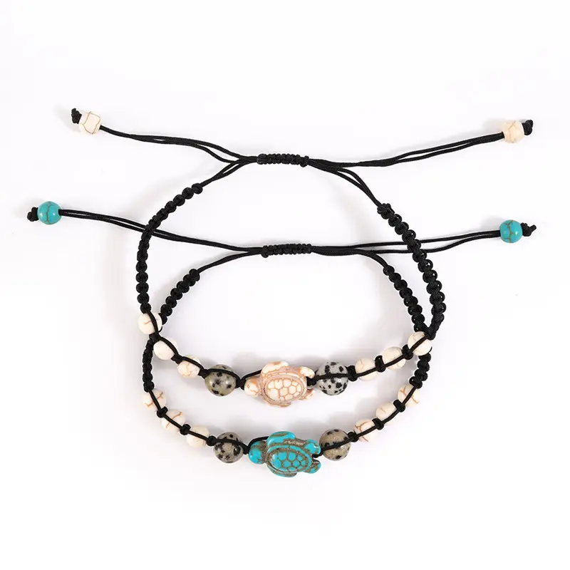 Vintage Bohemian Turquoise Turtle Beads Bracelet Jewelry Unisex Beach Jewelry G 
