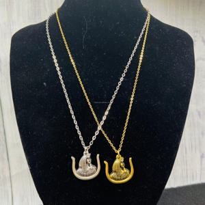 Figlie di Isis Sister oro Vintage placcato pendente semplice orecchino collana DOI antico ordine egiziano arabe gioielli nobili - Product Image 3