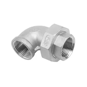 Union Pipe Fitting Conical Seat SS Stainless Steel Union Elbow