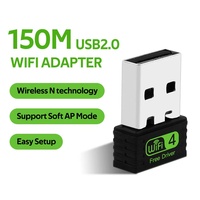 Adaptador Wifi USB Realtek RTL8188GU de 150 Mbps, Dongle Wifi USB Inalámbrico, Tarjetas de Red Inalámbricas USB con Controlador Gratuito, Receptor
