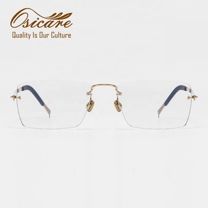 Occhiali di Alta Qualità in Titanio Senza Montatura con Lenti Anti Luce Blu, Occhiali da Vista di Design Anti-Blu, Montature Ottiche di Marca - Product Image 3