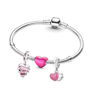 Bracciali Portafortuna in Cristallo e Argento per Donne e Ragazze, <span class=keywords><strong>Bracciale</strong></span> Originale con Perline e Catena a <span class=keywords><strong>Serpente</strong></span>, Gioielli Regalo - Product Image 6