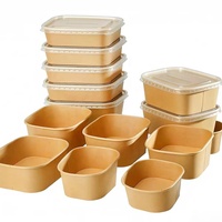Emballage alimentaire jetable en papier kraft écologique, boîte d'emballage pour restaurant