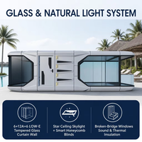 Unité de vie en capsule spatiale haut de gamme, maison intelligente modulaire, resort de glamping avec vue panoramique