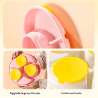 Assiette peu profonde à compartiments en plastique PP et paille de blé, assiette de dîner ménagère pour la réduction des graisses, ensemble d'ustensiles pour enfants, incassable, pour pique-nique