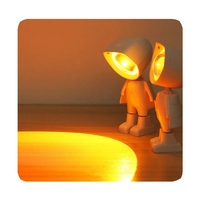 NOUVEAU APCITL Lampe de Nuit Robot Rechargeable APCITL Projecteur Lumineux Décoratif Ambiance Alimenté par Batterie Lampe Coucher de Soleil