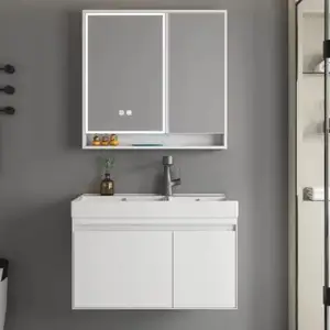 원활한 욕실 공급 업체 마운트 스타일 캐비닛 거울 욕실 화장대 캐비닛 현대 호텔 욕실 세면대 가구