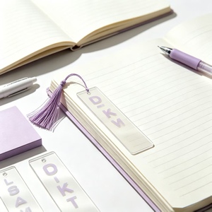 Customized Reusable UV Printed <strong>clear</strong> Acrylic Alphabet <strong>Bookmarks</strong> with Soft Tassels, Ideal for Reading Marking, Business Gifts - Product Image 3