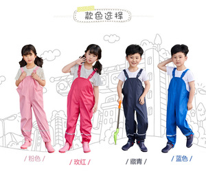 Combinaisons imperméables en PU pour garçons et filles Pantalon de pluie coupe-vent pour enfants pour motif de poncho pour les excursions en plein air - Product Image 1
