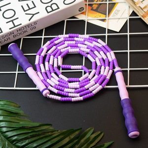 <span class=keywords><strong>Corde</strong></span> <span class=keywords><strong>à</strong></span> <span class=keywords><strong>sauter</strong></span> personnalisable pour enfants, en PVC souple, perles ajustables, durable, haute vitesse, légère, pour entraînement de fitness croisé - Product Image 1
