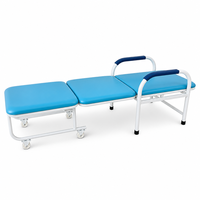 Chaise d'accompagnement pliable en acier inoxydable pour salle de clinique, salle d'attente familiale, chaise d'accompagnant réglable pour hôpital, chaise de repos