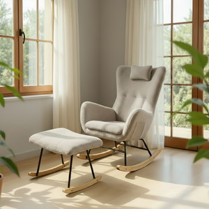 Fauteuils à bascule ergonomiques pour <span class=keywords><strong>allaitement</strong></span>, chaise <span class=keywords><strong>confortable</strong></span> pour <span class=keywords><strong>allaitement</strong></span> pour la chambre de bébé, la chambre à coucher, le salon - Product Image 2