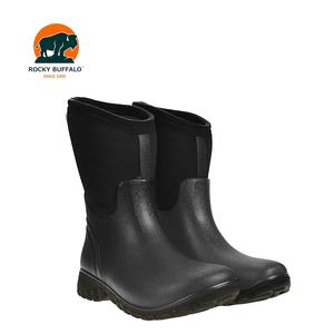 Rocky Buffalo <span class=keywords><strong>bottes</strong></span> <span class=keywords><strong>de</strong></span> pêche en caoutchouc <span class=keywords><strong>bottes</strong></span> <span class=keywords><strong>de</strong></span> ferme à la mode hommes décontracté plume crâne bout rond - Product Image 2