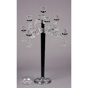 MH-ZT0046 9 Arms Hot Sale <strong>Black</strong> Crystal <strong>Candelabra</strong> for Wedding Centerpiece , Whole Sale Wedding <strong>Black</strong> <strong>Candelabra</strong> - Product Image 1