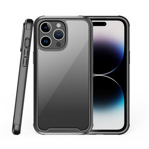 Funda de teléfono 3 en 1 con armadura de aluminio sólido, cubierta acrílica transparente con gradiente negro para iPhone 14 Pro Max, gran oferta 2022 - Product Image 1