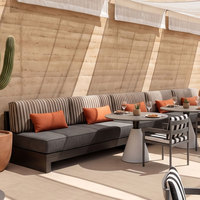 Banquette de patio de luxe pour hôtel, avec tissu imperméable, pour salle à manger extérieure, idéale pour bistrot et bar