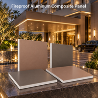 Panneau composite en aluminium ignifuge de 4 mm 1220x2440 mm en or champagne pour le revêtement des halls d'ascenseurs