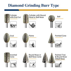 Embouts de meuleuse diamantés REZZ Pierres à meuler Mèches diamantées Fraise à meuler pour outils rotatifs <span class=keywords><strong>Dremel</strong></span> pour la sculpture et l'ébavurage - Product Image 3