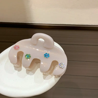 Jepit Rambut Korea Glitter Acetate Cloud 9cm Hiasan Bunga Kecil Berlian Imitasi Aksesoris Jepit Rambut Wanita Elegan untuk Sehari-hari