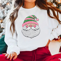 Nouveau design 2026 – Patch brodé thermocollant grand format Père Noël Bébé avec paillettes et sequins pour vêtements – Vente en gros personnalisée pour les fêtes de Noël