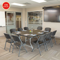 Table à manger pliable moderne en plastique léger pour événements extérieurs - Blanc