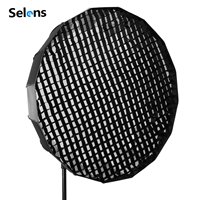 Boîte à lumière ronde Selens 105 cm (41 pouces) à 16 nervures, type Beauty Dish, avec grille nid d'abeille pour studio photo