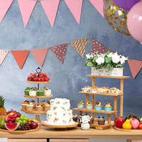 Soporte de Madera para Pasteles, Torre de Postres de Madera, Bandeja para Postres, Soporte para Cupcakes, Soporte de Tres Niveles para Servir Cupcakes Estilo Rústico