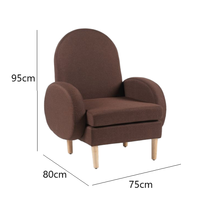 Chaise de lecture de salon pieds en bois canapé simple chaise occasionnelle accoudoirs en éponge à ressort haut oreillers à dossier haut fauteuil d'appoint