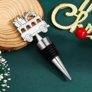 Custom Wijn Stopper Zink Legering Kerstboom Dennenappel <span class=keywords><strong>Genie</strong></span> Auto Kerst Fles Wijnstop Voor Kerst - Product Image 5