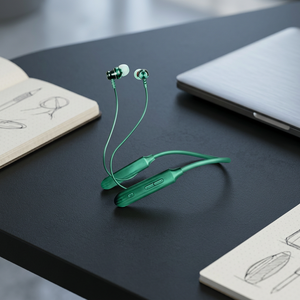 Direct Supply India <b>Wireless</b> for Bluetooth Neckband Sport Earphones LED Battery Noise Cancelling <b>Mic</b> for Running Gym Use - Product Image 4